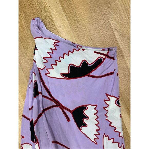 DVF Liluye Short Dress in African Violet Print 2 - Picture 3 of 6